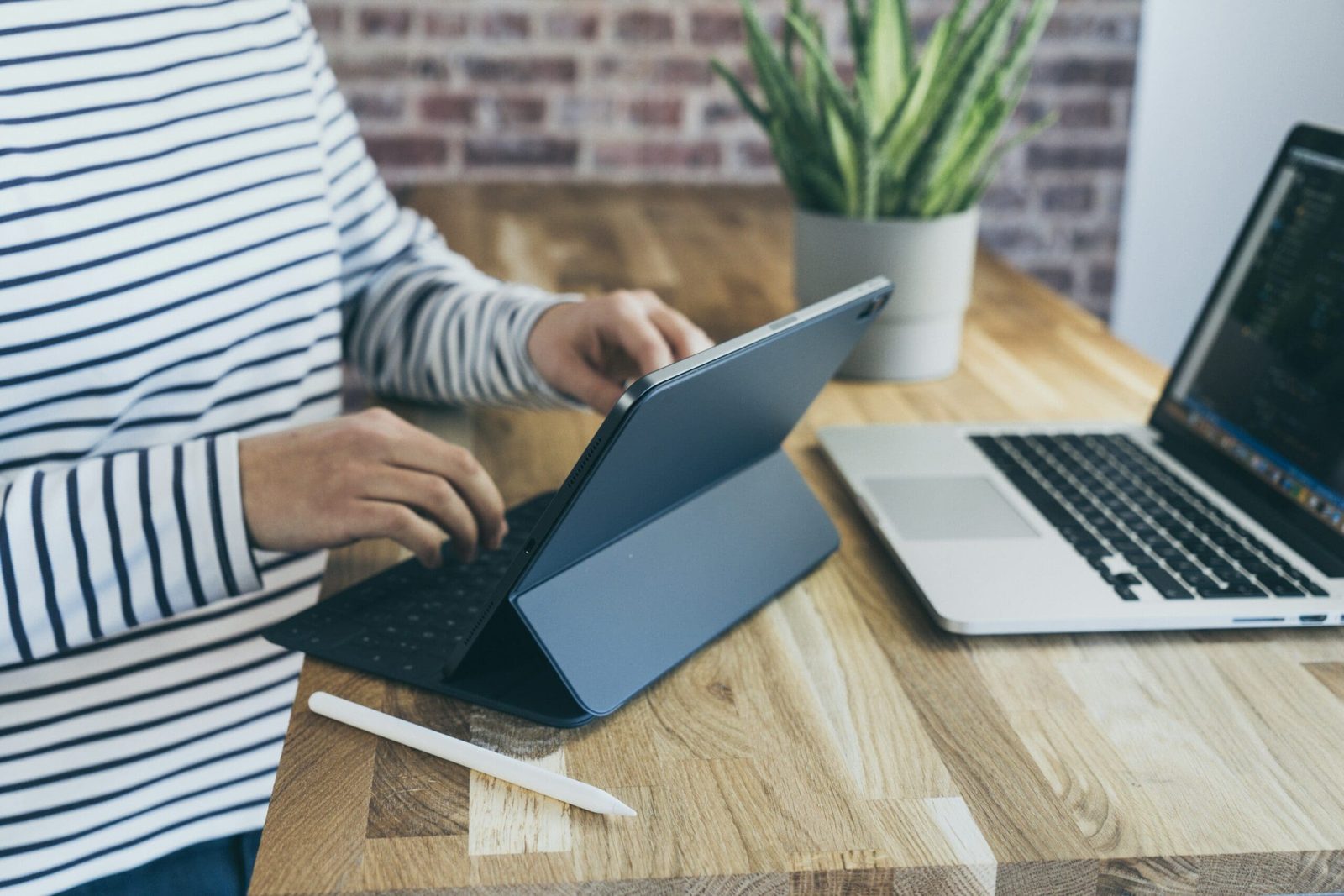 Woman reviewing functional lab modules on tablet