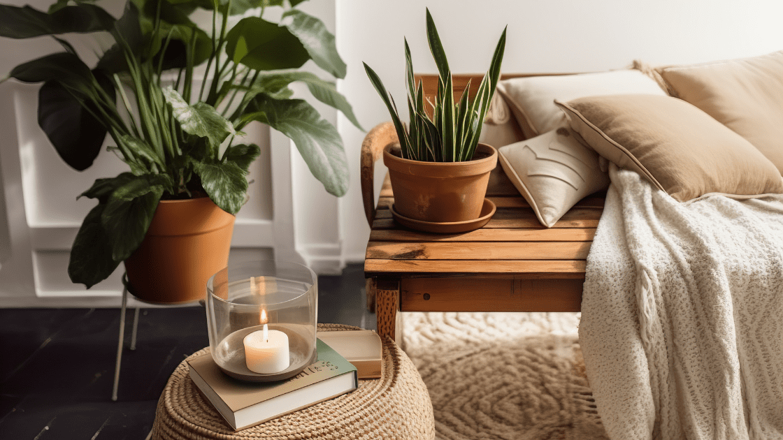 Boho work space with natural lighting to learn how to build a profitable health coaching business